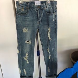 Boyfriend ripped jeans